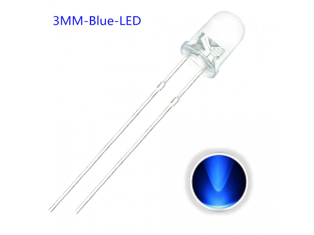 LED 3MM Blue 10 pack