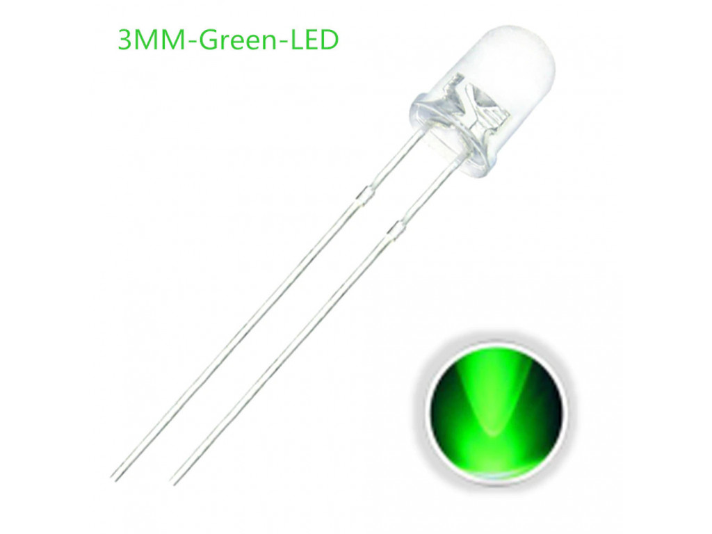LED 3MM Green 10 pack