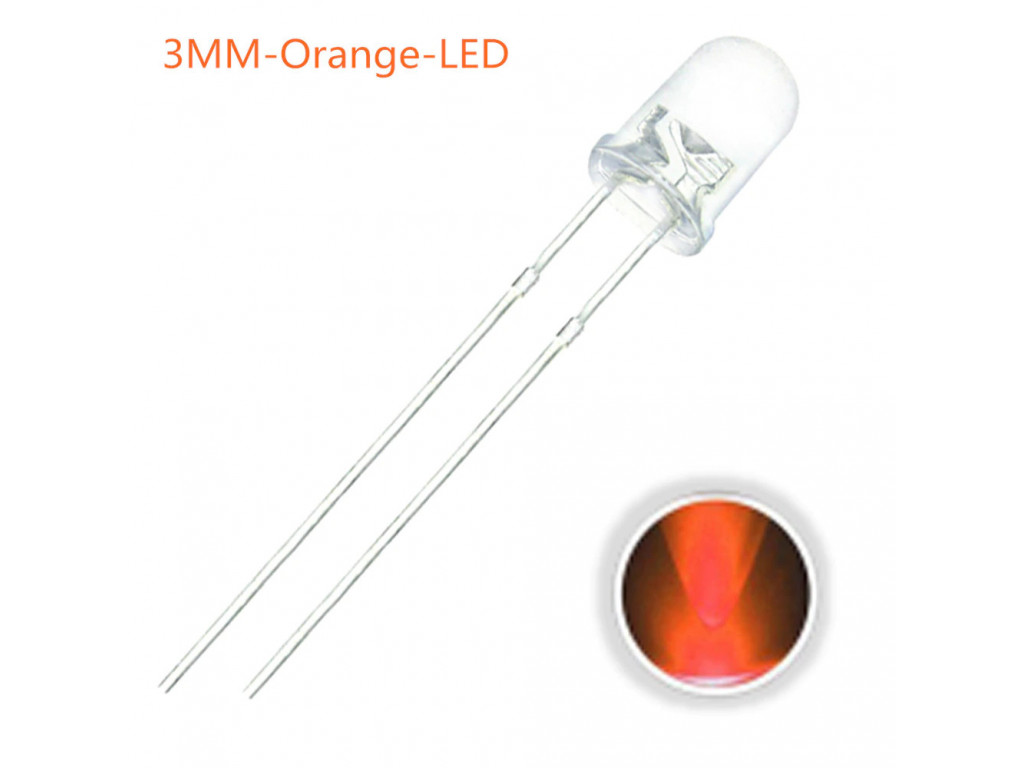 LED 3MM Orange 10 pack