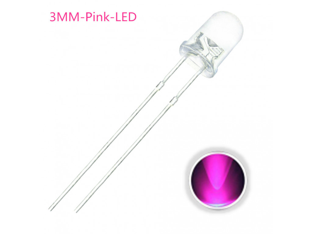 LED 3MM Pink 10 pack