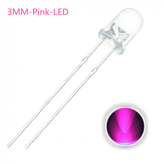 LED 3MM Pink 10 pack
