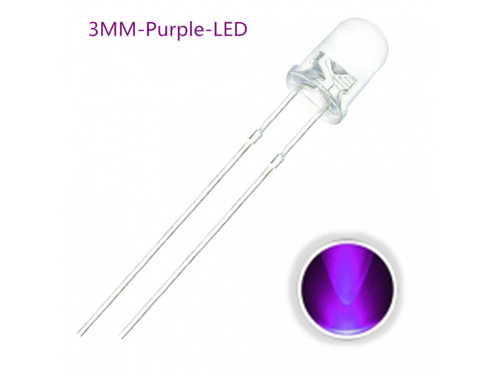LED 3MM Purple 10 pack