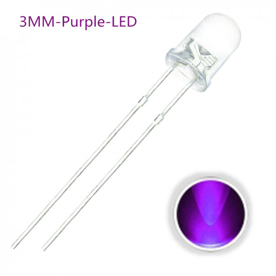 LED 3MM Purple 10 pack
