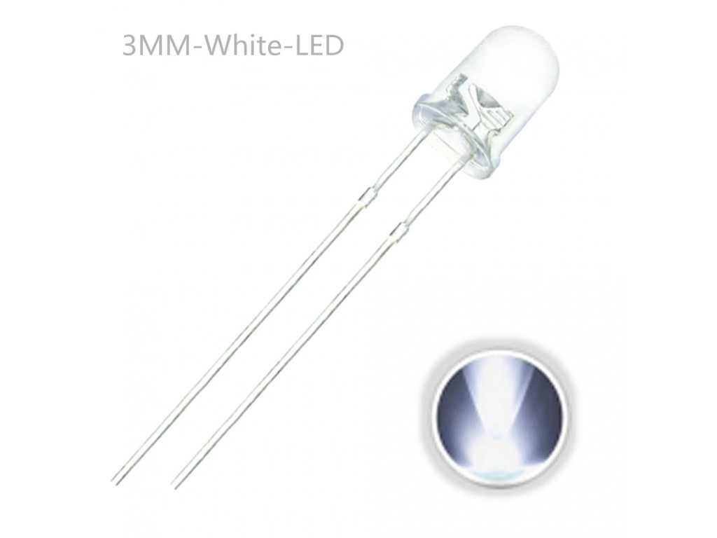 LED 3MM White 10 pack