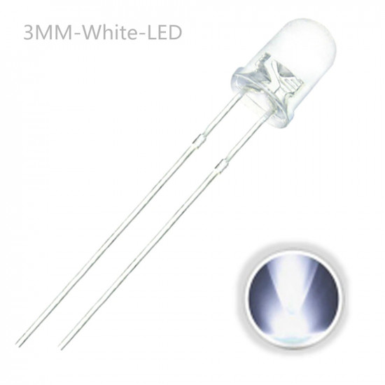 LED 3MM White 10 pack