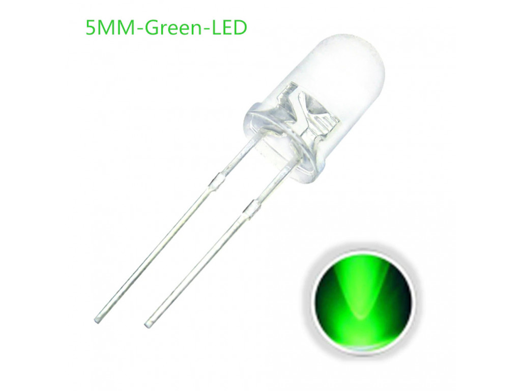 LED 5MM Green 10 pack