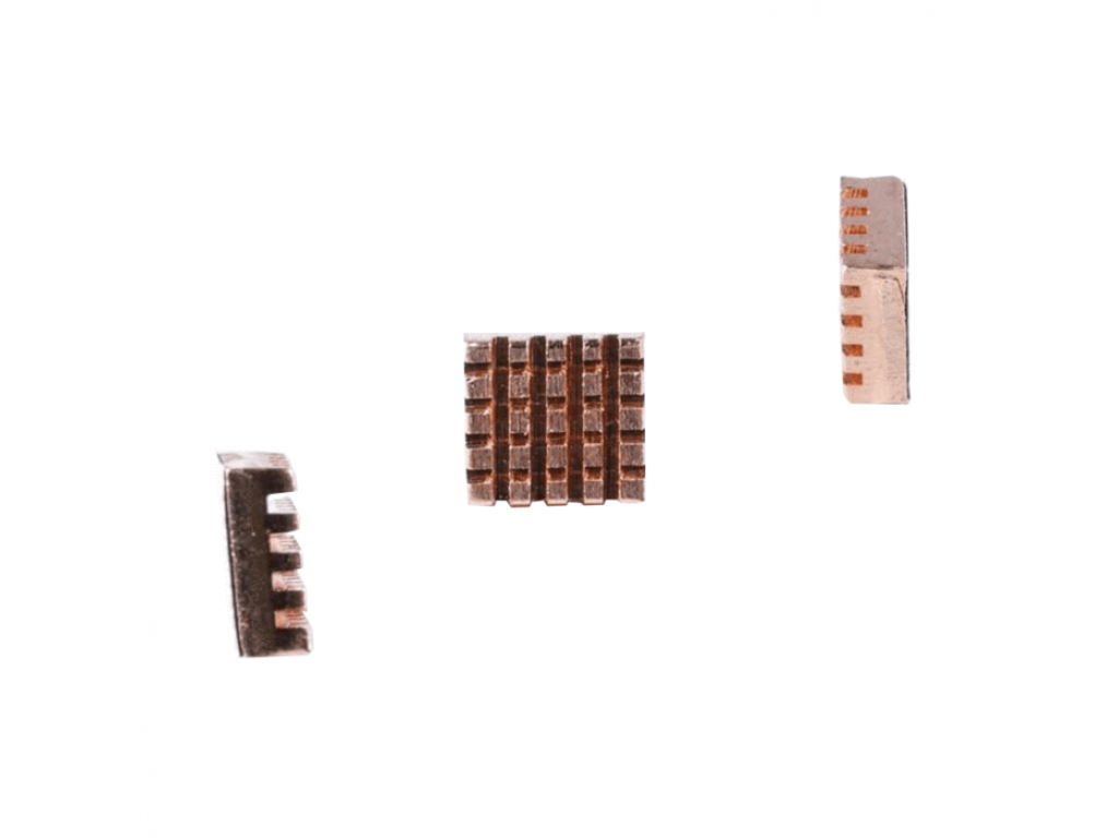 Set of 3 copper heatsinks for Raspberry