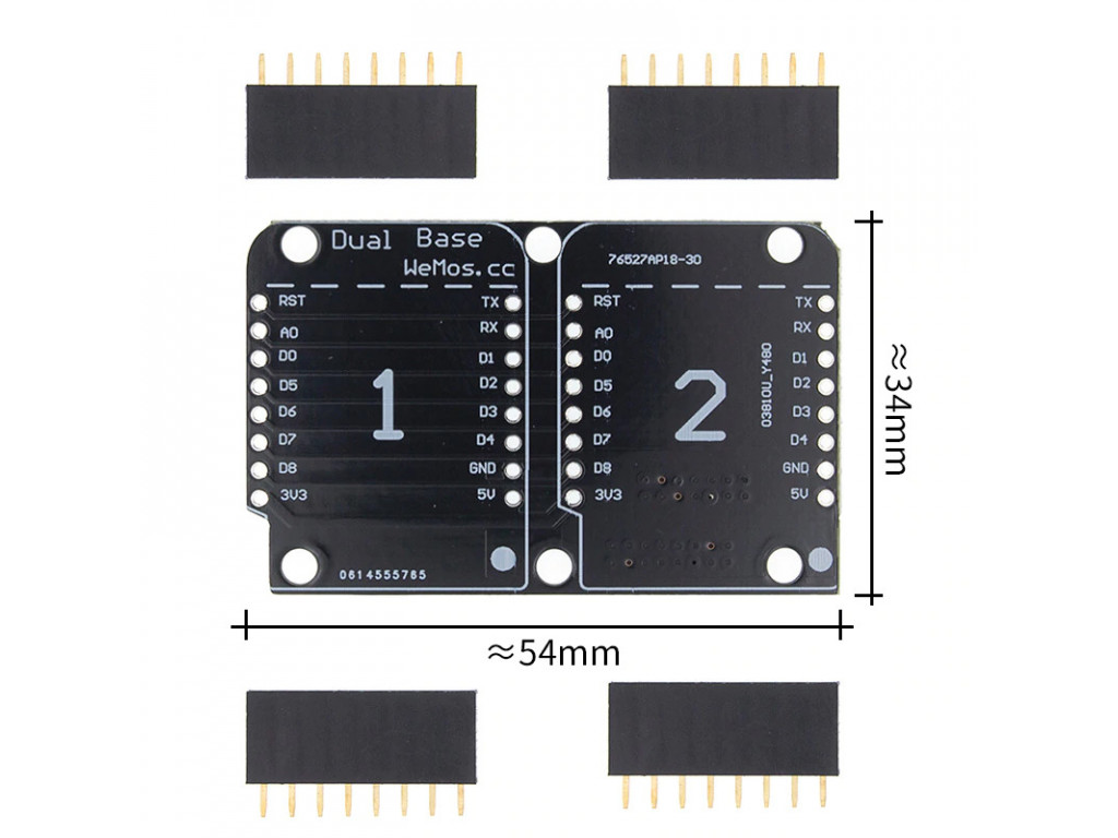 Dual Base Shield for D1 Mini