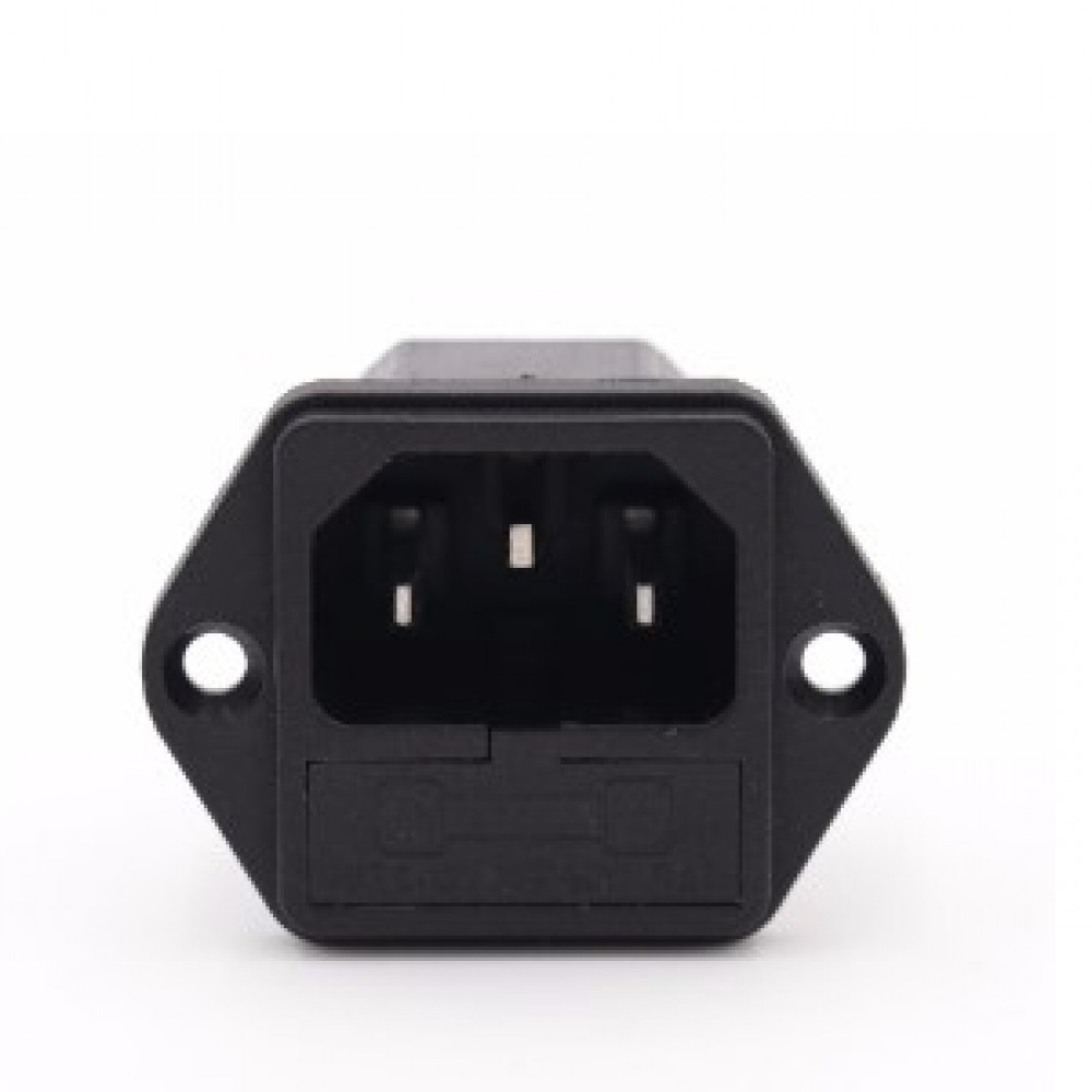 IEC320 3-Pin Male Power Socket Cord inlet Eletric With Fuse Holder ...