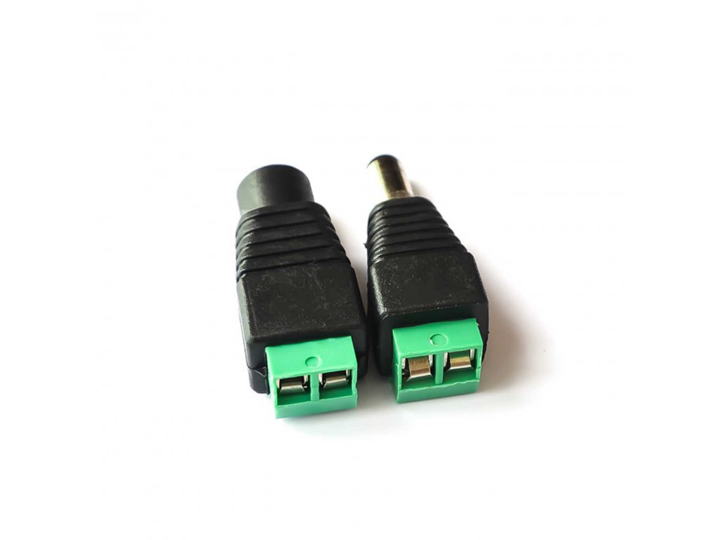 DC 5.5x2.1 screw terminal plug socket pair