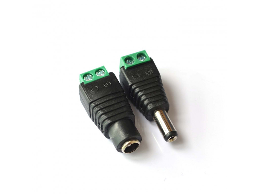 DC 5.5x2.1 screw terminal plug socket pair