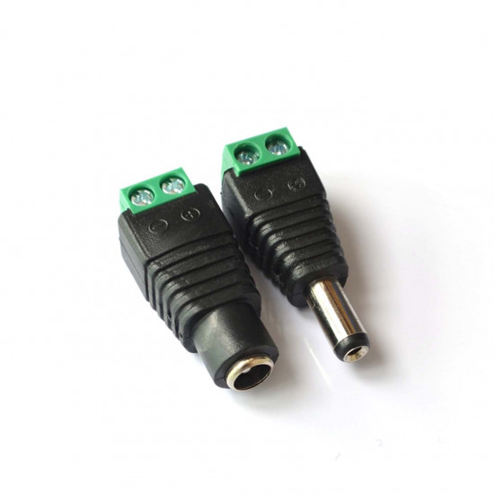 DC 5.5x2.1 screw terminal plug socket pair