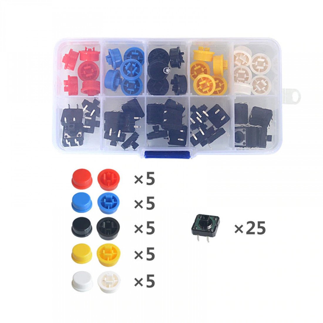 Tactile Push Button with Cap (box of 25pcs)