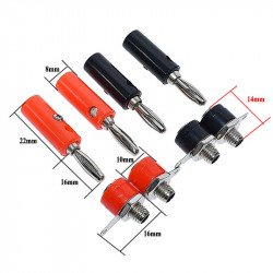 4mm Banana / Lantern plug or socket, red & black pair 4mm Banana / Lantern plug or socket, red & black pair