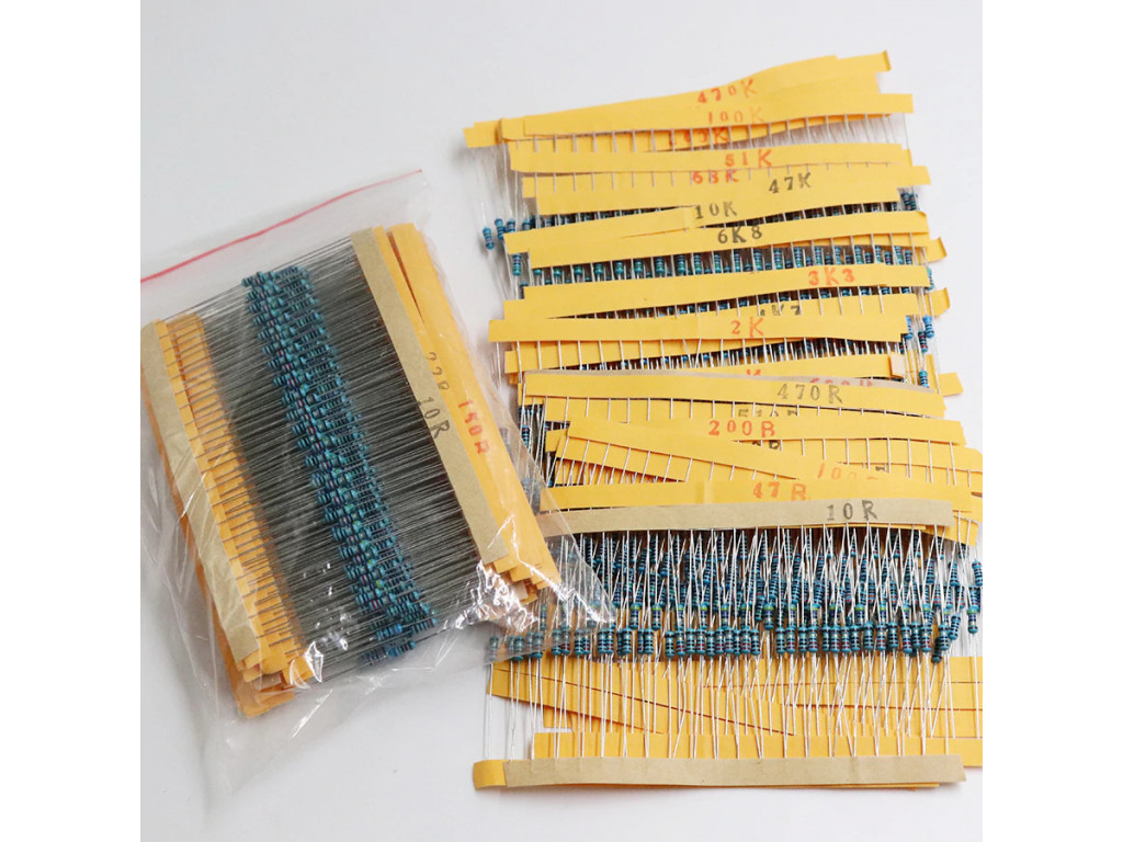 Resistor 10pack THT Metal film 1/4W 1R~4M7 1%