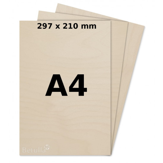 Birch plywood 3mm A4 for laser, pyrography, craft and model making