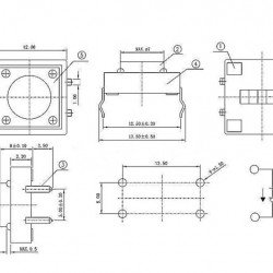 12mm Tactile switch B3F-4055  12mm Tactile switch B3F-4055
