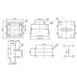 12mm Tactile switch B3F-4055  12mm Tactile switch B3F-4055