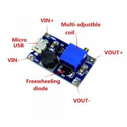 MT3608 DC-DC Step up Module with Micro-USB port MT3608 DC-DC Step up Module with Micro-USB port